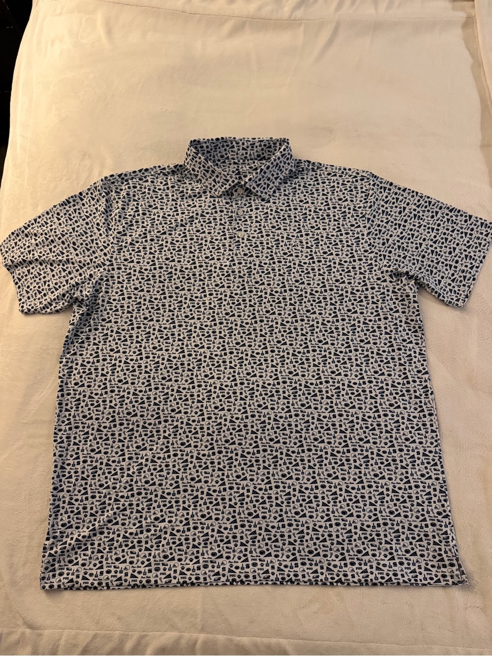Rhoback Men’s Performance Collegiate Polo The Penn State Gameday White Navy XL